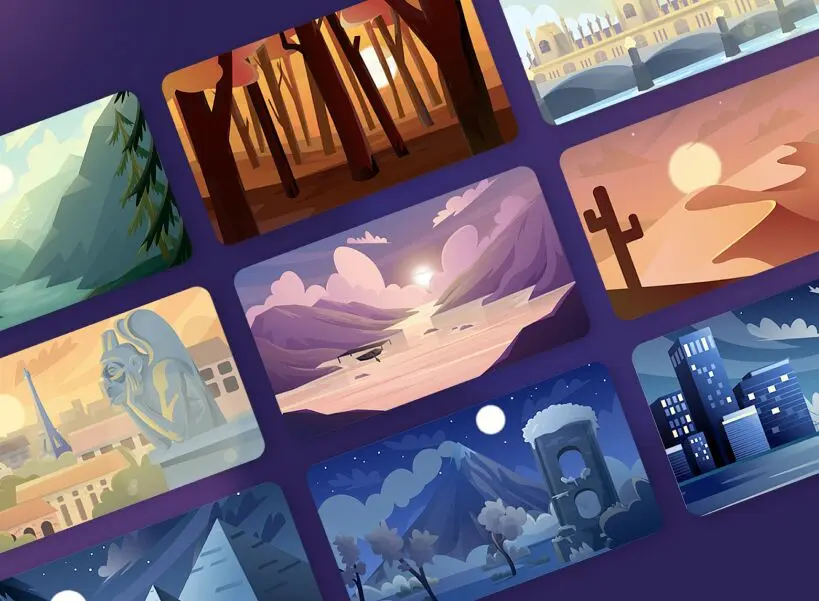 60+ Scenic & National Landmark Background Illustrations